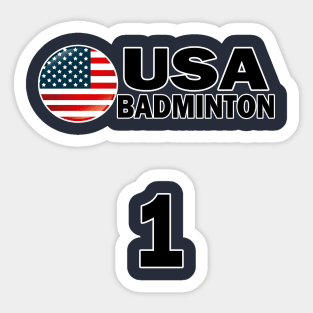 USA Badminton Number 1 T-shirt Design Sticker